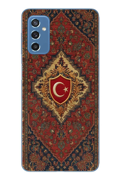 Le Balvo Samsung Galaxy M52 Uyumlu Türkiye Bayraklı Halı Baskılı Silikon Kılıf