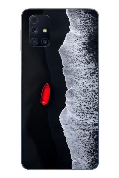 Le Balvo Samsung Galaxy M31s Uyumlu Kırmızı Tekne Yalnız Baskılı Silikon Kılıf