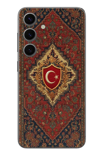 Le Balvo Samsung Galaxy S24 Uyumlu Türkiye Bayraklı Halı Baskılı Silikon Kılıf