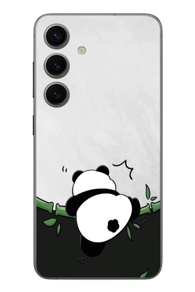 Le Balvo Samsung Galaxy S24 Uyumlu Bambuya Çıkan Panda Baskılı Silikon Kılıf