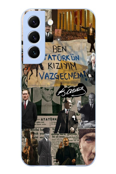 Le Balvo Samsung Galaxy S22 Uyumlu Ben Atatürk Kızıyım Baskılı Silikon Kılıf