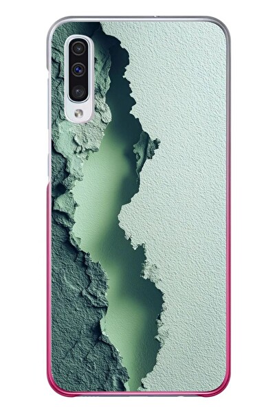 Le Balvo Samsung Galaxy A50 Uyumlu Koyu Yeşil İzler Baskılı Silikon Kılıf