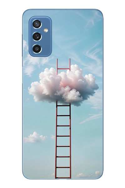 Le Balvo Samsung Galaxy M52 Uyumlu Buluta Çıkan Merdiven Baskılı Silikon Kılıf