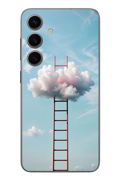 Le Balvo Samsung Galaxy S24 Uyumlu Buluta Çıkan Merdiven Baskılı Silikon Kılıf
