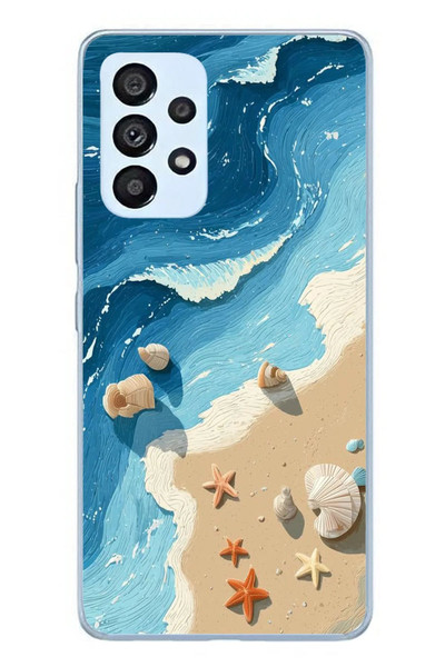 Le Balvo Samsung Galaxy A53 Uyumlu Deniz Yıldızı Tatilde Baskılı Silikon Kılıf