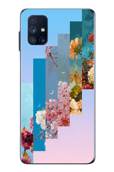 Le Balvo Samsung Galaxy M51 Uyumlu Dik Çiçek Tabloları Baskılı Silikon Kılıf