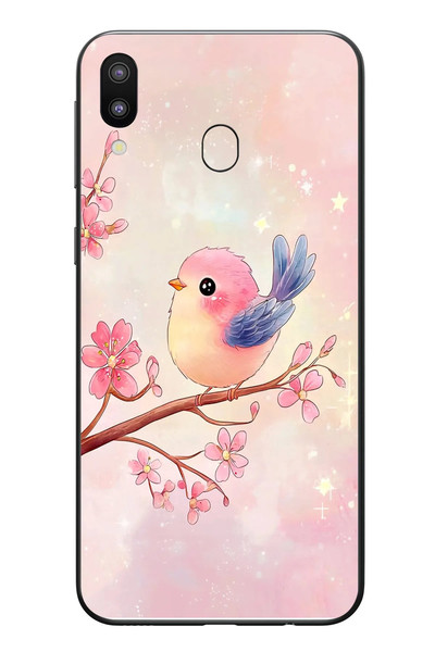 Le Balvo Samsung Galaxy M31 Uyumlu Dalda ki Kuş Baskılı Silikon Kılıf
