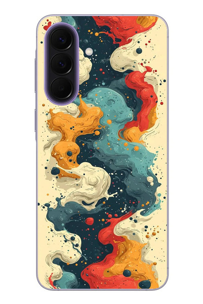 Le Balvo Samsung Galaxy A57 Uyumlu Ahenkli Boya İzleri Baskılı Silikon Kılıf