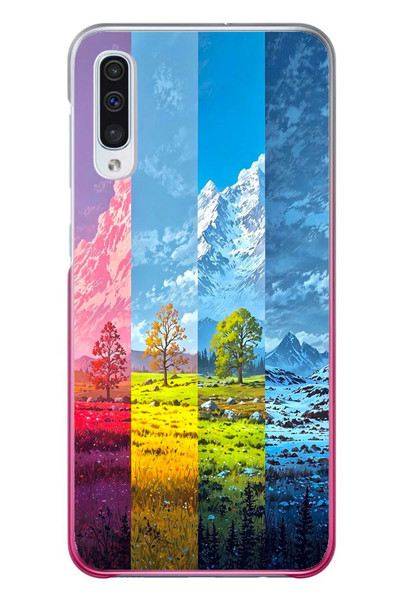 Le Balvo Samsung Galaxy A50 Uyumlu Dört Mevsim Manzara Baskılı Silikon Kılıf