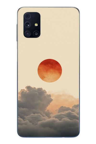 Le Balvo Samsung Galaxy M31s Uyumlu Bulut ve Güneş Baskılı Silikon Kılıf