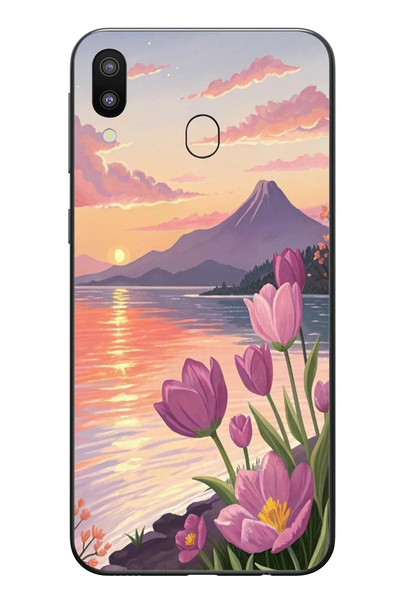 Le Balvo Samsung Galaxy M31 Uyumlu Çiçek Yağlı Boya Baskılı Silikon Kılıf