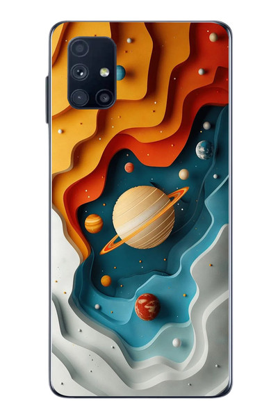 Le Balvo Samsung Galaxy M51 Uyumlu Uzay Renk Paleti Baskılı Silikon Kılıf