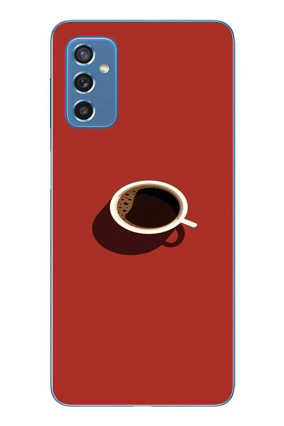 Le Balvo Samsung Galaxy M52 Uyumlu Sade Kahve Kupası Baskılı Silikon Kılıf