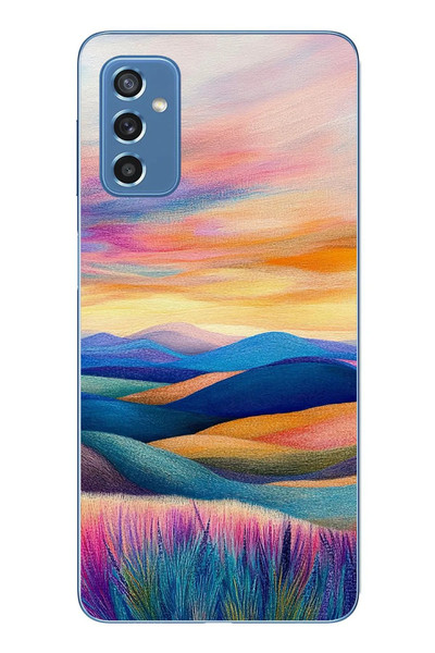 Le Balvo Samsung Galaxy M52 Uyumlu Renkli Pastel Günbatımı Baskılı Silikon Kılıf