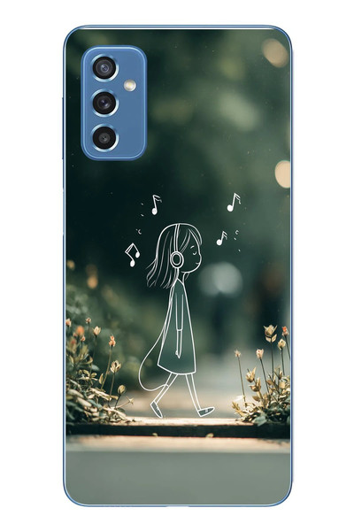 Le Balvo Samsung Galaxy M52 Uyumlu Neon Kız Çocugu Baskılı Silikon Kılıf