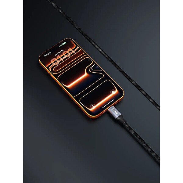 S-Link Armor CC-01 60W Type-C To Type-C Pd Örgülü Metal Başlıklı Hızlı Şarj Kablosu Siyah 1.2 M