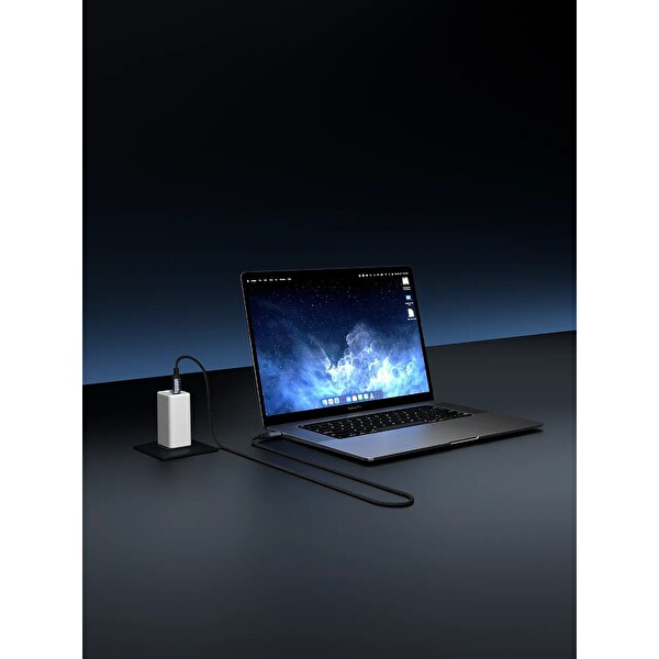 S-Link Armor CC-01 60W Type-C To Type-C Pd Örgülü Metal Başlıklı Hızlı Şarj Kablosu Siyah 1.2 M
