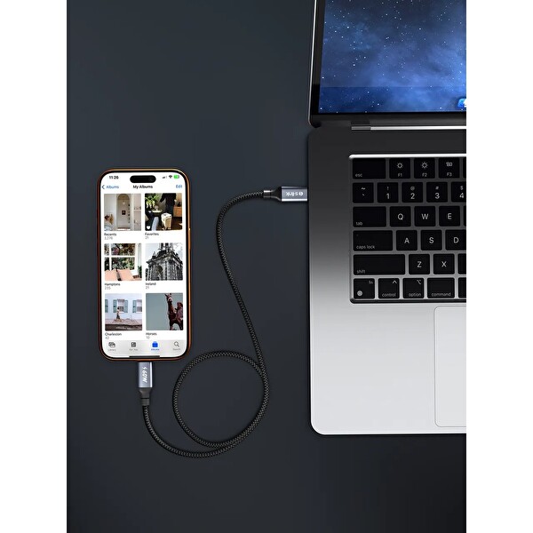 S-Link Armor CC-01 60W Type-C To Type-C Pd Örgülü Metal Başlıklı Hızlı Şarj Kablosu Siyah 1.2 M