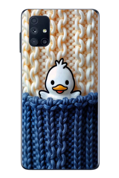 Le Balvo Samsung Galaxy M51 Uyumlu Gülen Ördek Yavrusu Baskılı Silikon Kılıf