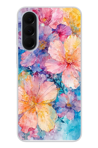 Le Balvo Samsung Galaxy A37 Uyumlu Yağlı Boya Çiçekler Baskılı Silikon Kılıf