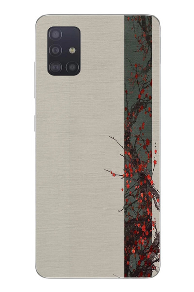 Le Balvo Samsung Galaxy A51 Uyumlu Sade Sonbahar Sarmaşık Baskılı Silikon Kılıf
