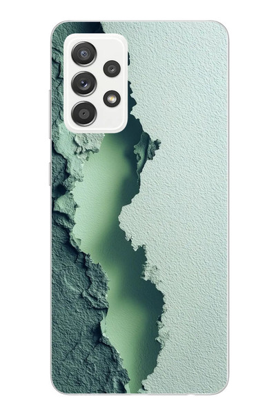 Le Balvo Samsung Galaxy A52 Uyumlu Koyu Yeşil İzler Baskılı Silikon Kılıf