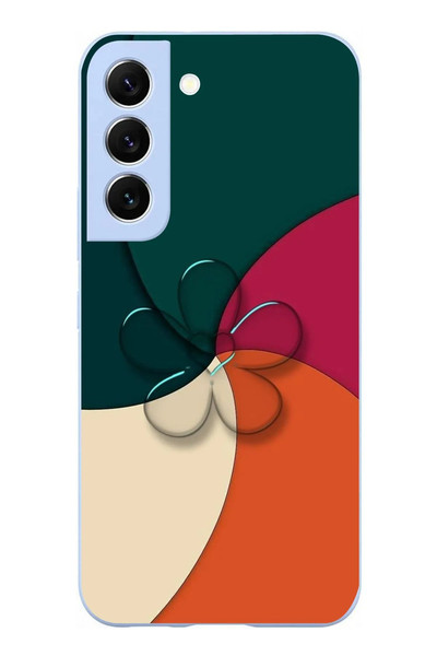 Le Balvo Samsung Galaxy S22 Uyumlu Modern Yonca Renkleri Baskılı Silikon Kılıf