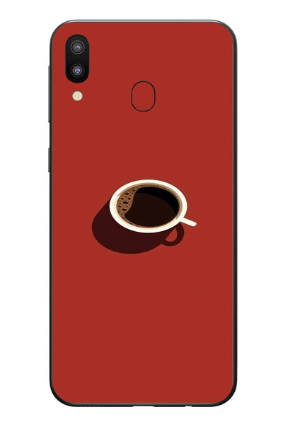 Le Balvo Samsung Galaxy M31 Uyumlu Sade Kahve Kupası Baskılı Silikon Kılıf