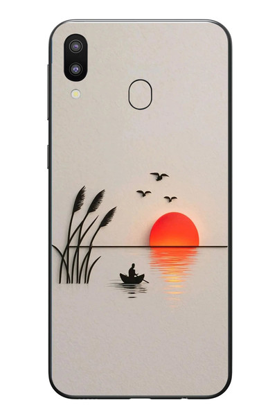 Le Balvo Samsung Galaxy M31 Uyumlu Gün Batımı Çizim Baskılı Silikon Kılıf