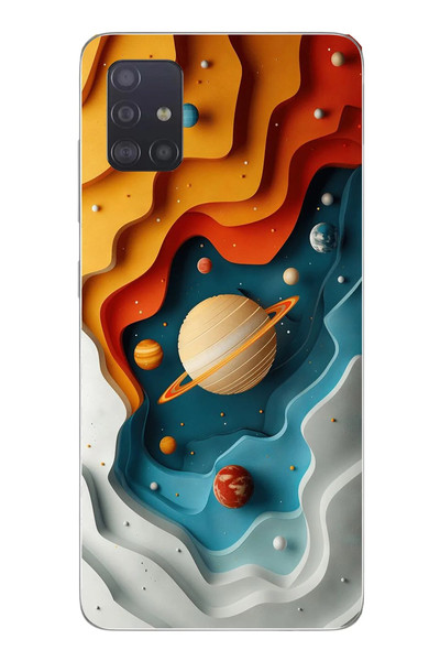 Le Balvo Samsung Galaxy A51 Uyumlu Uzay Renk Paleti Baskılı Silikon Kılıf