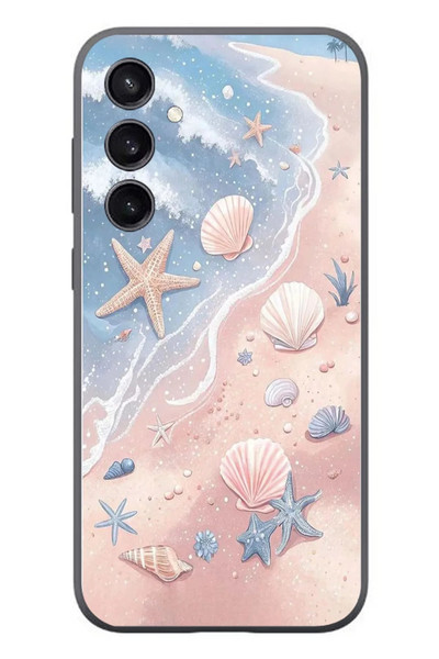 Le Balvo Samsung Galaxy S23 Uyumlu Deniz Yıldızı Kumsalı Baskılı Silikon Kılıf
