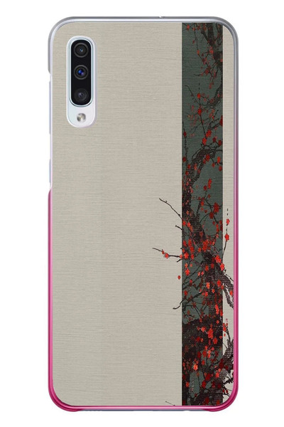 Le Balvo Samsung Galaxy A50 Uyumlu Sade Sonbahar Sarmaşık Baskılı Silikon Kılıf