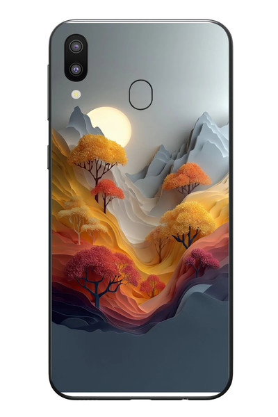 Le Balvo Samsung Galaxy M31 Uyumlu Renk Dalgalı Manzara Baskılı Silikon Kılıf