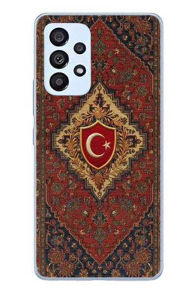 Le Balvo Samsung Galaxy A53 Uyumlu Türkiye Bayraklı Halı Baskılı Silikon Kılıf