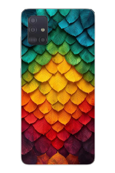 Le Balvo Samsung Galaxy A51 Uyumlu Efsun Renk Demeti Baskılı Silikon Kılıf