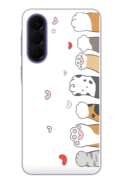 Le Balvo Samsung Galaxy A57 Uyumlu Kedi Harekatı Patileri Baskılı Silikon Kılıf