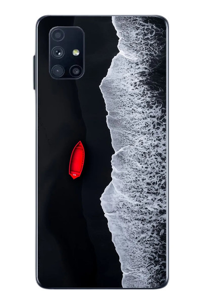 Le Balvo Samsung Galaxy M51 Uyumlu Kırmızı Tekne Yalnız Baskılı Silikon Kılıf