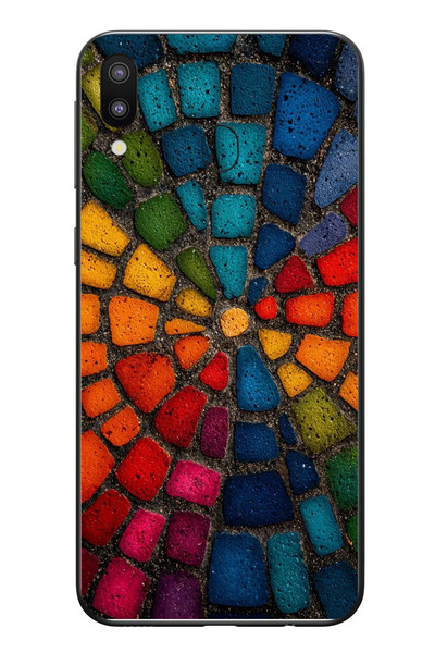 Le Balvo Samsung Galaxy M31 Uyumlu Gökkuşağı Renkli Kaldırım Baskılı Silikon Kılıf
