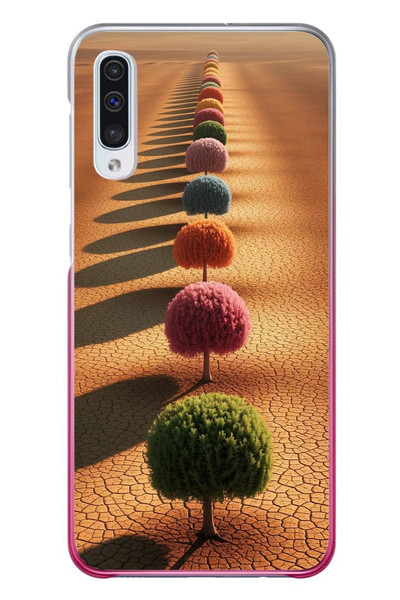 Le Balvo Samsung Galaxy A50 Uyumlu Sıralı Renkli Ağaçlar Baskılı Silikon Kılıf