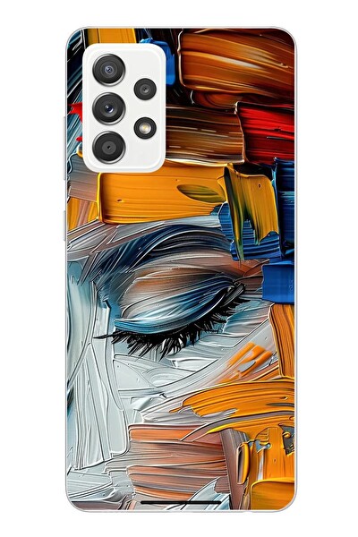 Le Balvo Samsung Galaxy A52 Uyumlu Göz Boyama Fırçaları Baskılı Silikon Kılıf