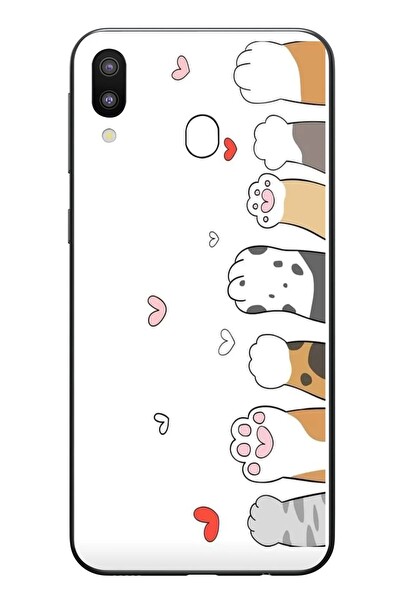 Le Balvo Samsung Galaxy M20 Uyumlu Kedi Harekatı Patileri Baskılı Silikon Kılıf