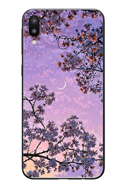Le Balvo Samsung Galaxy M31 Uyumlu Mor Gökyüzülü Ağaç Baskılı Silikon Kılıf