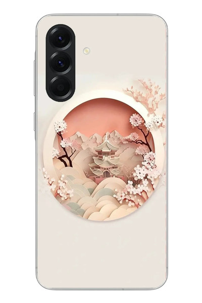Le Balvo Samsung Galaxy A56 Uyumlu Manzar Retro Yuvarlak Baskılı Silikon Kılıf