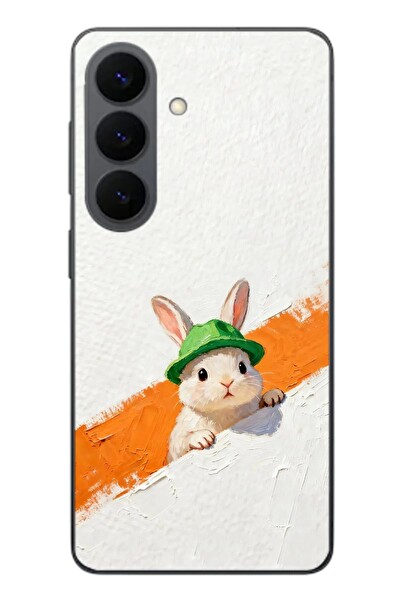 Le Balvo Samsung Galaxy S26 Uyumlu Yeşil Şapkalı Tavşan Baskılı Silikon Kılıf