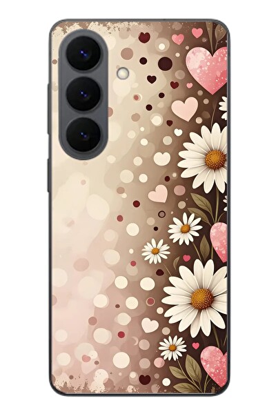 Le Balvo Samsung Galaxy S26 Uyumlu Kalpli Papatya Damlaları Baskılı Silikon Kılıf