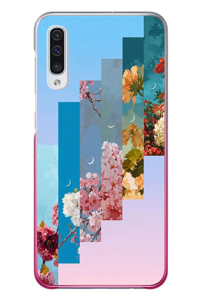Le Balvo Samsung Galaxy A50 Uyumlu Dik Çiçek Tabloları Baskılı Silikon Kılıf
