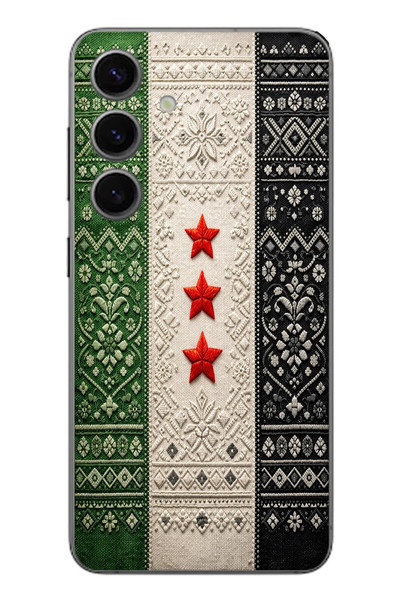 Le Balvo Samsung Galaxy S24 Uyumlu Suriye Bayrağı Dokuma Baskılı Silikon Kılıf