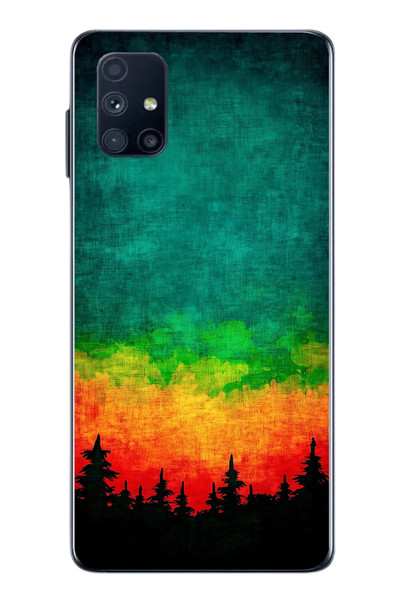 Le Balvo Samsung Galaxy M51 Uyumlu Orman Gecesi Renkli Baskılı Silikon Kılıf