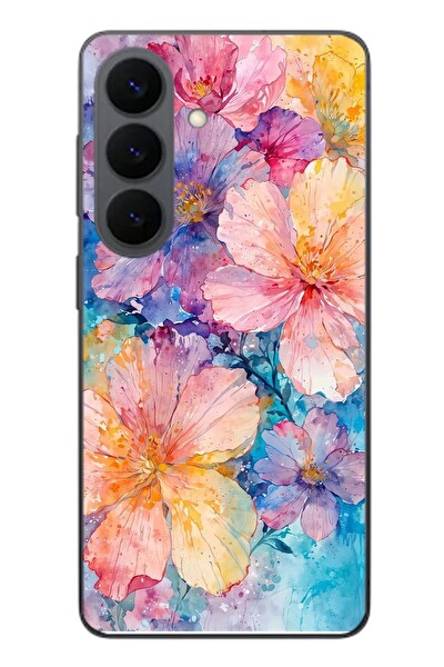 Le Balvo Samsung Galaxy S26 Uyumlu Yağlı Boya Çiçekler Baskılı Silikon Kılıf