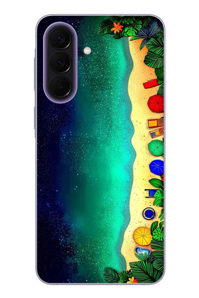 Le Balvo Samsung Galaxy A57 Uyumlu Tatil Kumsal Gecesi Baskılı Silikon Kılıf